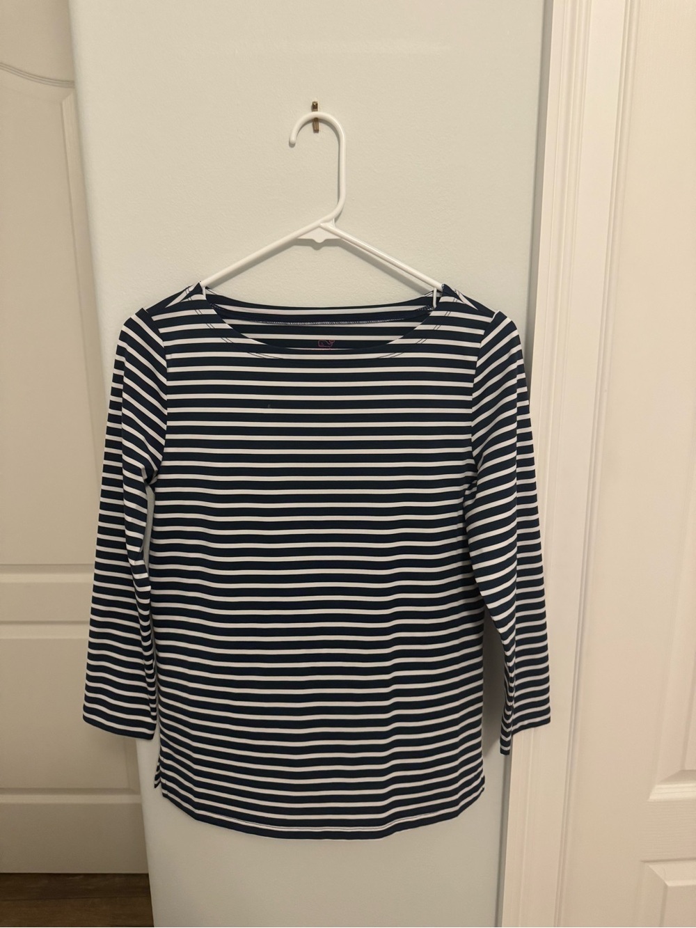Vineyard Vines Navy and White Striped Long Sleeve Tee
